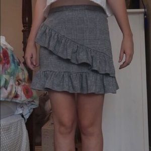 Sugar High Ruffled Plaid Skirt